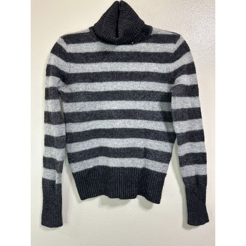 L.O.G.G. H&M Women's Gray on Gray Striped Wool Blend Turtleneck Sweater Size M